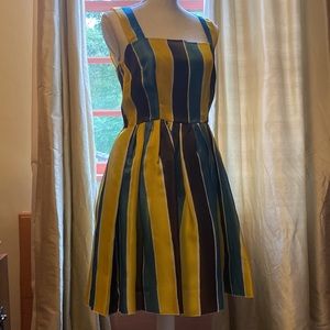 Dolce & Gabbana - 100% Silk - Yellow/Brown/Stripe Dress